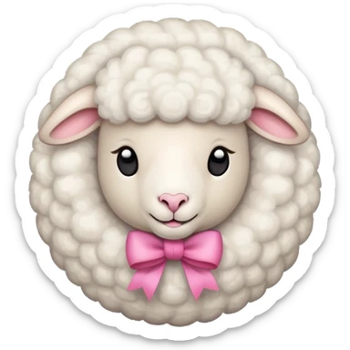 Pecora con fiocco rosa sticker
