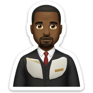 kanye west as a lawyer sticker