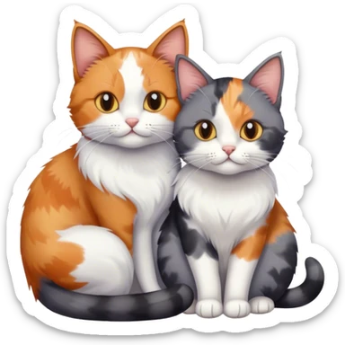 Two cats cuddling sticker
