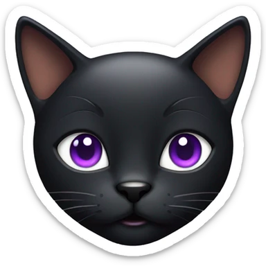 Black cat with violet Mohawk sticker