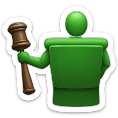 Green AI judge with hammer sticker
