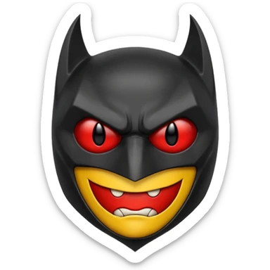 A batman emoji with red eyes and it should look realistic  sticker