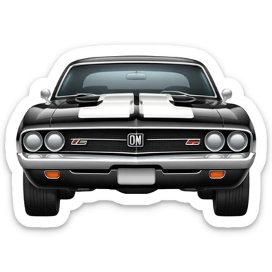 Black and white old school muscle car  sticker