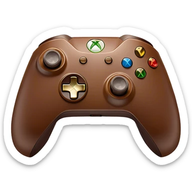 Clash of Clans aesthetic: Cinematic Playful Xbox Controller (Original Duke) Portrait Emoji, rendered in a 3D vector-style similar to standard emojis with minimal shading and bold, simplified shapes. A compact, distinct form with signature details, softly glowing with a modern gaming energy charm. Simplified yet unmistakably iconic, highly detailed and consistent, glowing with a soft radiance and high shine. Stylized with a touch of next-gen innovation and a soft glowing outline, capturing the essence of a beloved gaming relic with a friendly, playful manner! sticker