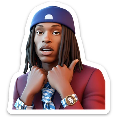 dapper boy in blue hat sticker