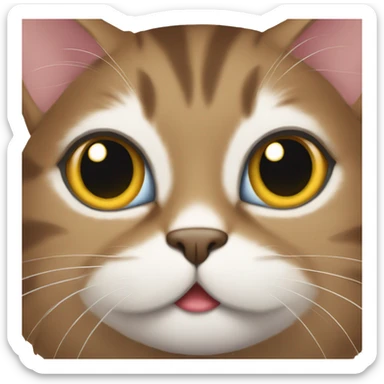 cat with a "I don't know" face sticker