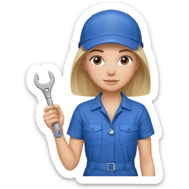 mechanic woman sticker