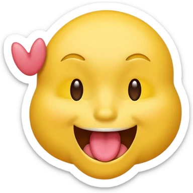 Fassa um emoji simples aquele da carinha amarelo dando língua e dando coloco de forma bem rebelde sticker