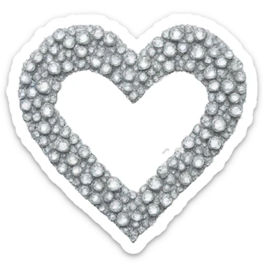 Heart made of white diamonds   sticker