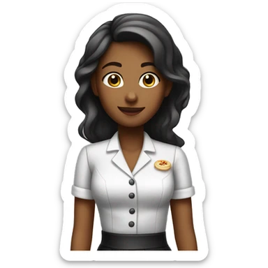 Girl being waitress  sticker