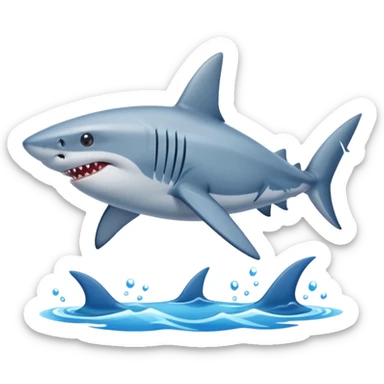 Shark with blue shoes on sticker