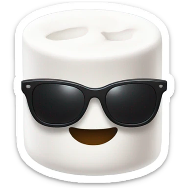 A marshmallow that is wearing sunglasses  sticker