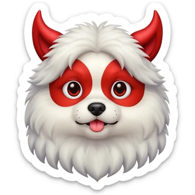 devil cute fluffy dog sticker