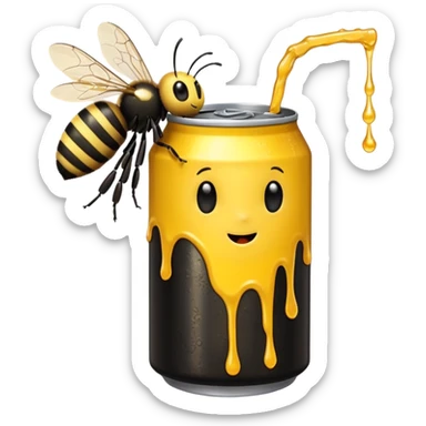bee drinkig soda sticker