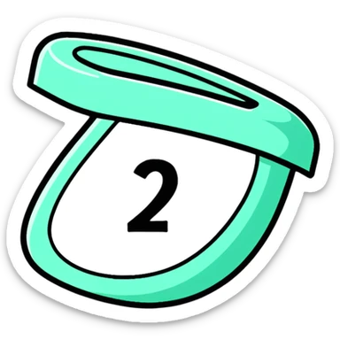 Minimalist badge with number 2, showing 50-79% attendance, simple design sticker