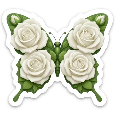 БАБОЧКА ИЗ БЕЛЫХ РОЗ sticker