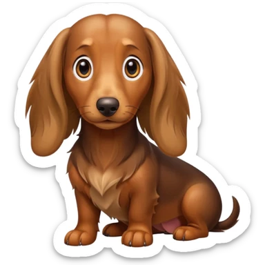 Long haired Weiner dog sticker