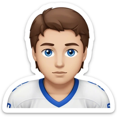 hockey player with blue eyes brown hair sticker