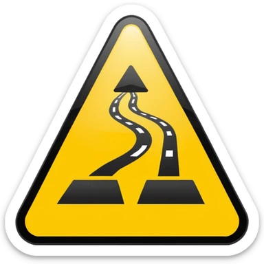 slippery road sign sticker