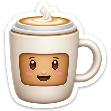 Coffee white cup take away no lid sticker