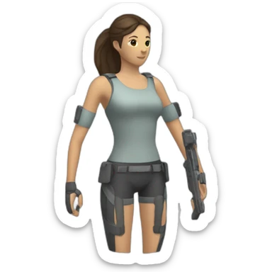 Femme qui fait de la réalité virtuelle avec une arme sticker