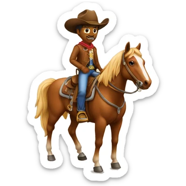 Cowboy on horse sticker
