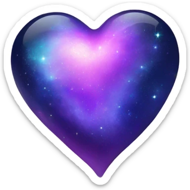 sparkly indigo-lilac-gradient iridescent nebula heart sticker