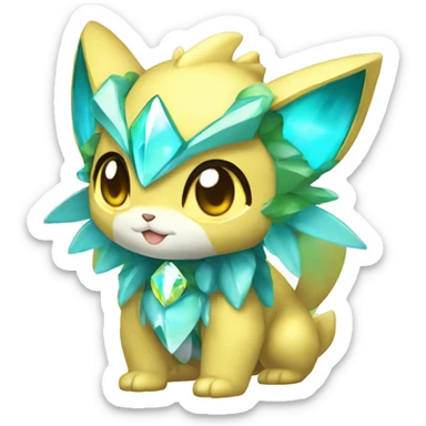 a anthro chibi-style shiny gem-sparkle-Fakémon-hybrid full body sticker