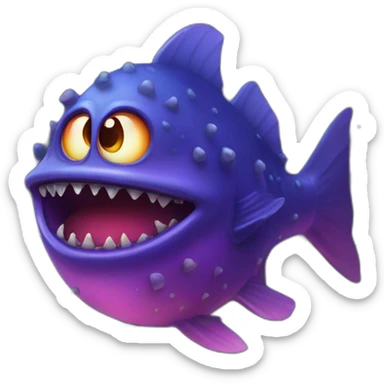 piranha space galaxy sticker