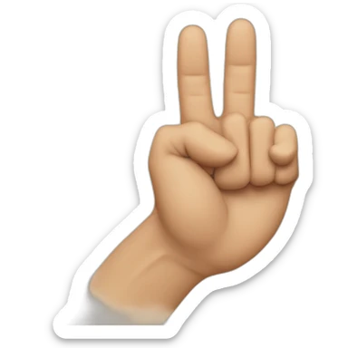 passing the thumb from the fist-shaped hand between the index finger and the middle finger sticker