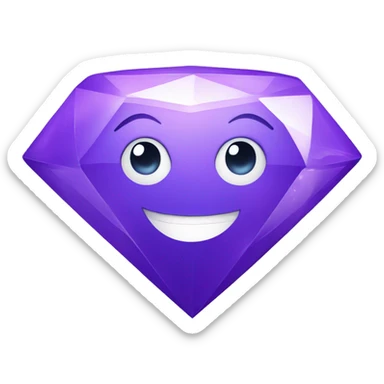 violet smiling diamond emoji with sparkles sticker