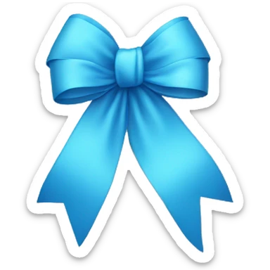 long blue ribbon bow sticker