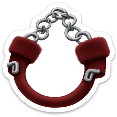 Dark red fuzzy handcuffs sticker