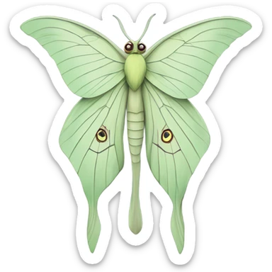 Luna moth black and white  sticker