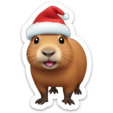 Capybara Santa  sticker