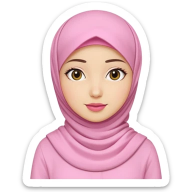 wanita hijab pink baju putih lagi skincare sticker