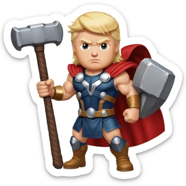 donald trump but hes thor sticker
