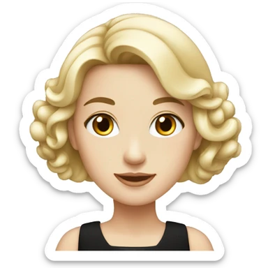 elegant white girl in black dress sticker