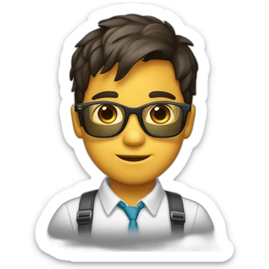 Niño rubio con gafas sticker