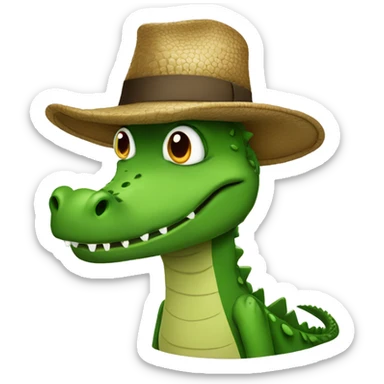 crocodile in hat sticker