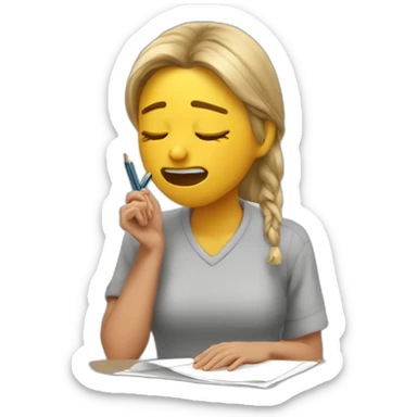 safia nolin crying while writing a letter sticker