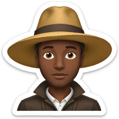 A black man with a huge hat  sticker