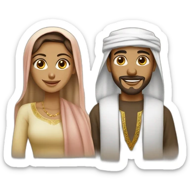couple musulman homme africain femme arabe sticker