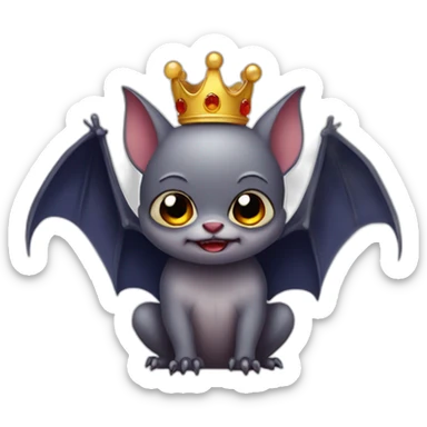 vampire bat with wings wearing crown spooky sticker