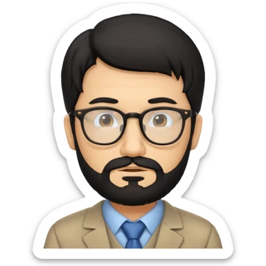 Professor in the la casa de papel TV show, with black hair and beard sticker