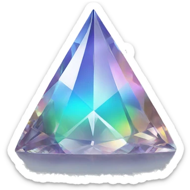 Pyramid-shaped 56-carat iridescent diamond crystal sticker