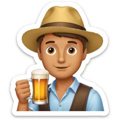 A man drinking beer sticker