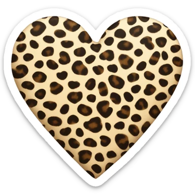 Heart with leopard pattern sticker