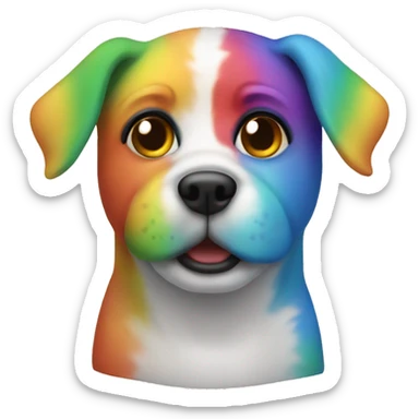 Rainbow dog sticker