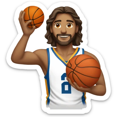 Jesús shooting a basketball sticker
